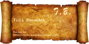 Tuli Benedek névjegykártya