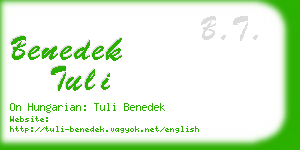 benedek tuli business card